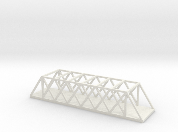 1/700 Scale Quadrangular Warren Truss Bridge in White Natural Versatile Plastic
