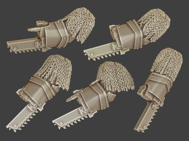 IW/IH Cataphractii Chain Fists x5-10 in Tan Fine Detail Plastic: d3