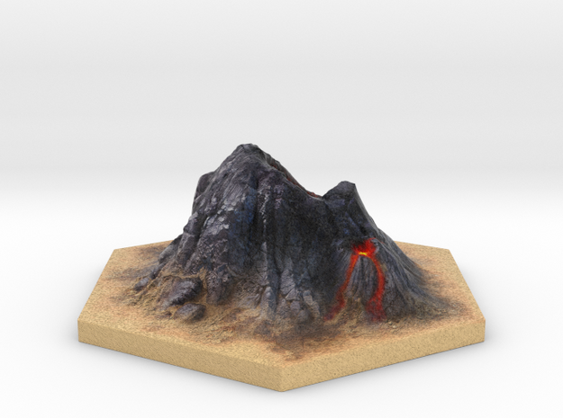 Catan_volcano_hex in Full Color Sandstone