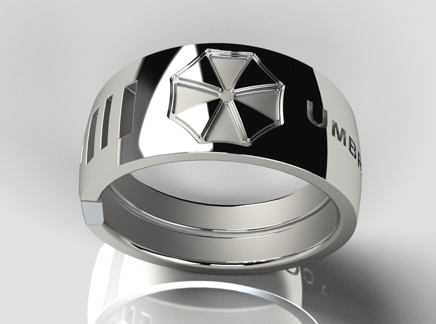 Umbrella Corporation Ring-2 in Polished Silver: 10 / 61.5