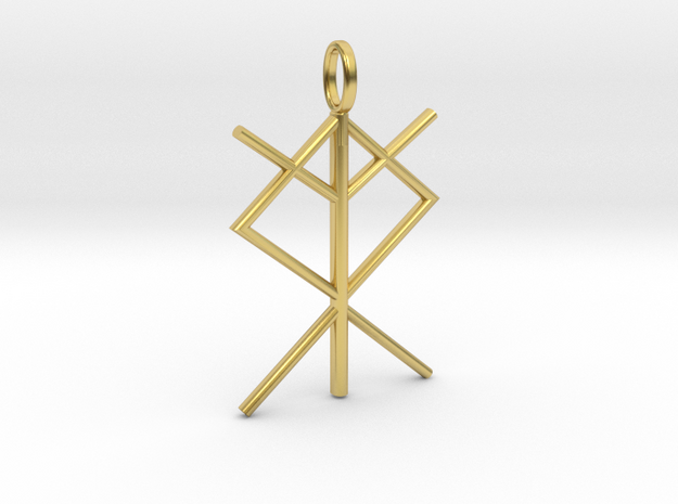 Rune : protection of home and property in Polished Brass