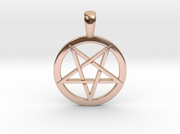 Pentagram Pendant in 14k Rose Gold Plated Brass