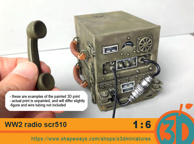 WW2 SCR 510 radio 1/6 scale (one piece) in Tan Fine Detail Plastic