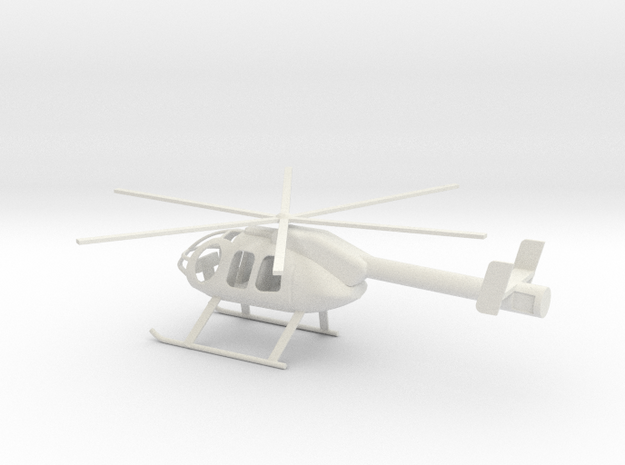 1/72 Scale Boeing MD600 Helicopter in White Natural Versatile Plastic