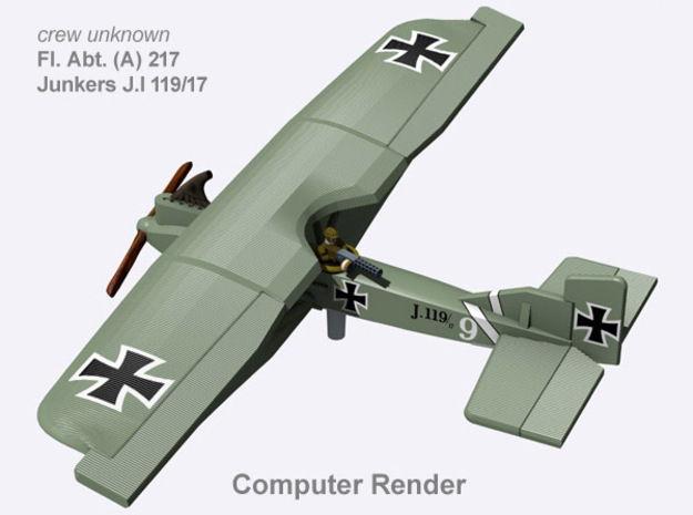 Junkers J.I 119/17 (full color) in Natural Full Color Nylon 12 (MJF)