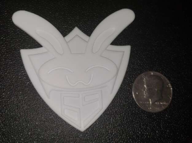 Bunny69 badge hat pin plate in White Natural Versatile Plastic