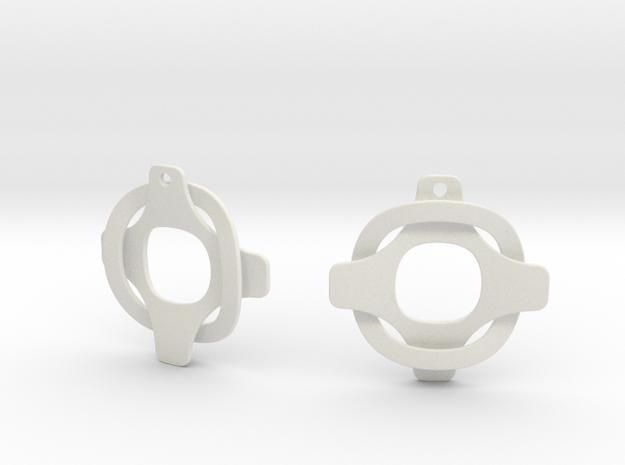 Earrings 2 entwined in White Natural Versatile Plastic