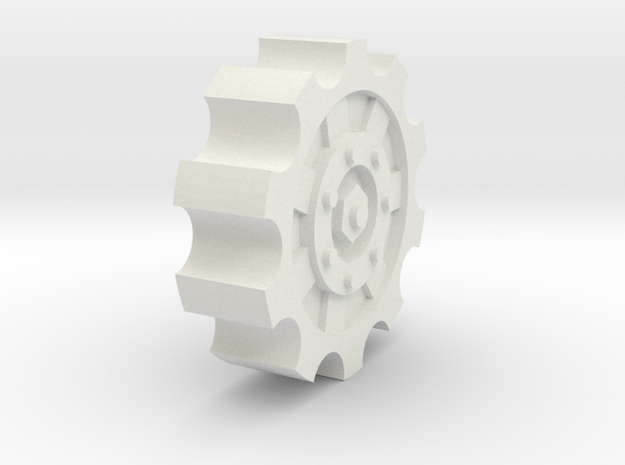 20mm cog wheel in White Natural Versatile Plastic