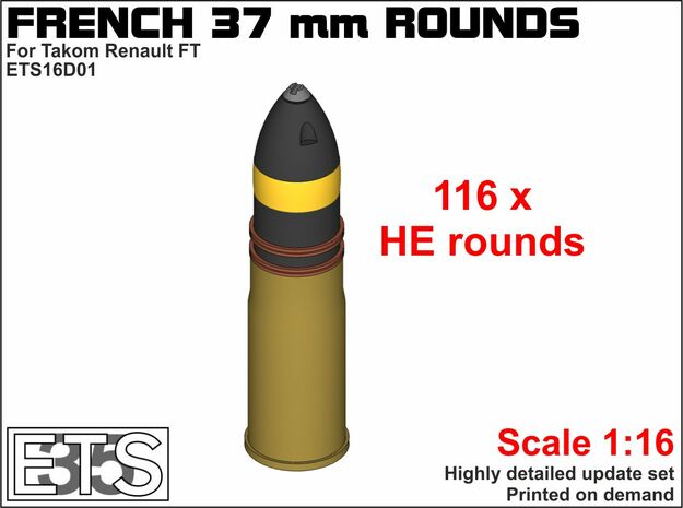 ETS16D01 - SA18 rounds Set 1 [1:16] in Tan Fine Detail Plastic