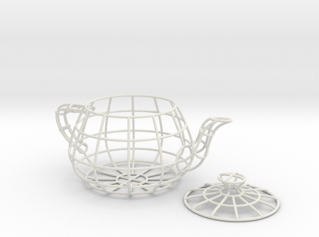 Wireframe teapot in White Natural Versatile Plastic