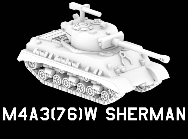 M4A3(76)W HVSS "Easy Eight" Sherman in White Natural Versatile Plastic: 1:220 - Z
