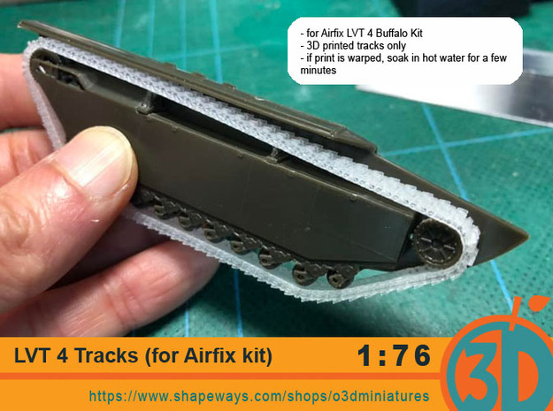 LVT 4 tracks 1/76 scale in Tan Fine Detail Plastic