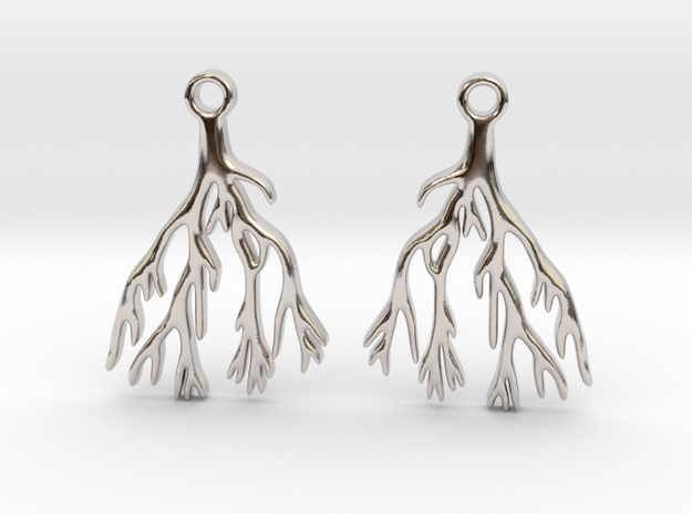 coral earrings in Platinum