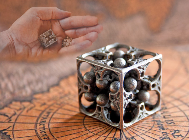 GOD's DICE in Polished Bronzed Silver Steel