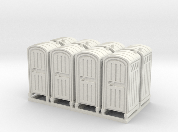8 HO porta potty in White Natural Versatile Plastic