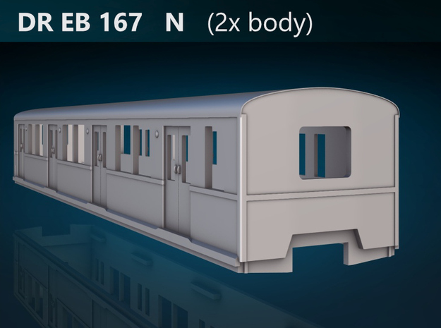 DR EB 167 Beiwagen N [2x body] in Tan Fine Detail Plastic