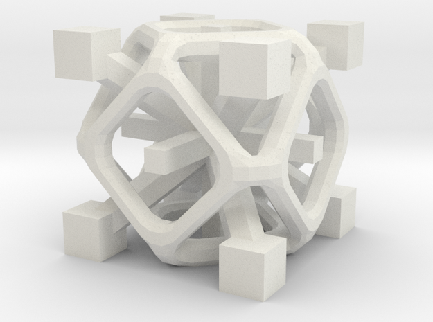 Complex 2-8 cube in White Natural Versatile Plastic