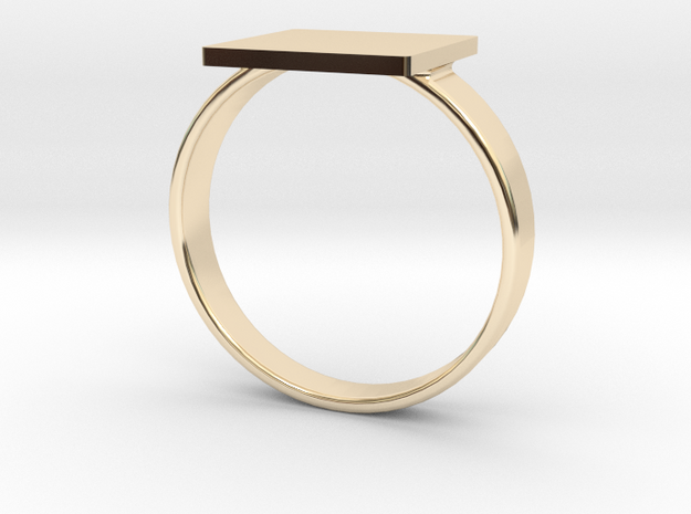 Square custom ring size 10 in 14k Gold Plated Brass