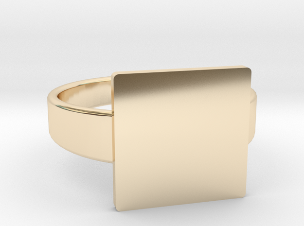 Square custom ring size 7 in 14k Gold Plated Brass