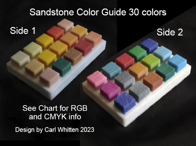 Sandstone Color Guide for 3D Designers in Natural Full Color Sandstone