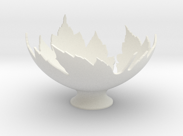 Leaf Bowl in White Natural Versatile Plastic