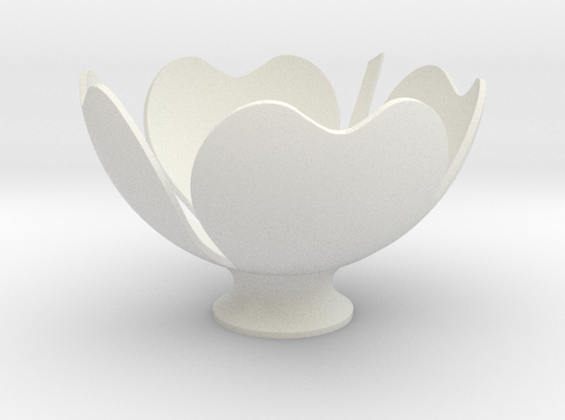 clover bowl in White Natural Versatile Plastic