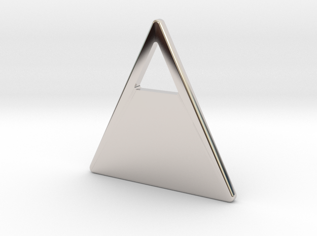 Custom Triangle  pendant in Rhodium Plated Brass