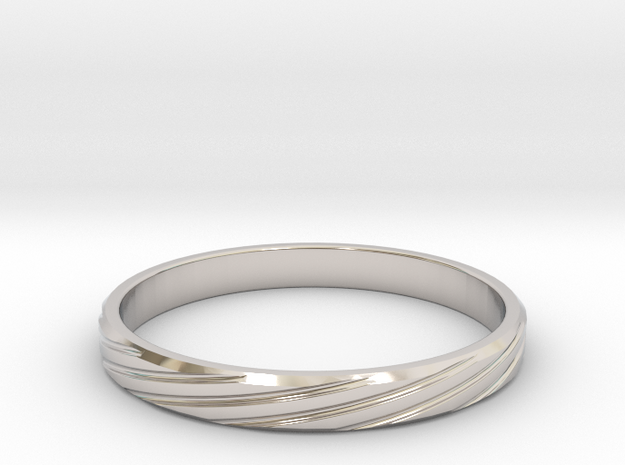 Dynamic women Band All sizes, multisize in Rhodium Plated Brass: 13 / 69