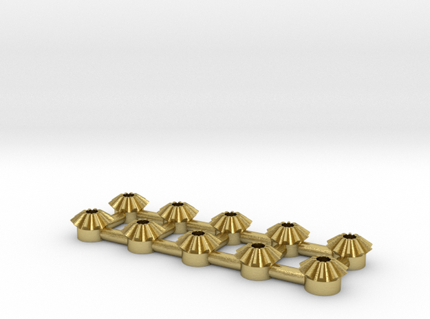 Bevel Gear x10 in Natural Brass