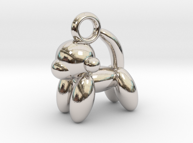 Monkey Pendant Balloon Style in Rhodium Plated Brass