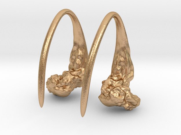 Scrunched paper earrings in Natural Bronze