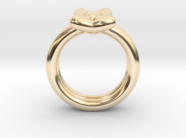 Bowtie Balloon Ring  in 14k Gold Plated Brass