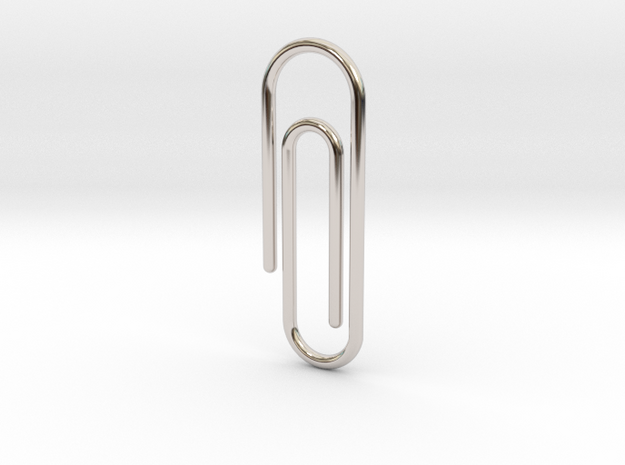 Wire clip pendant in Rhodium Plated Brass