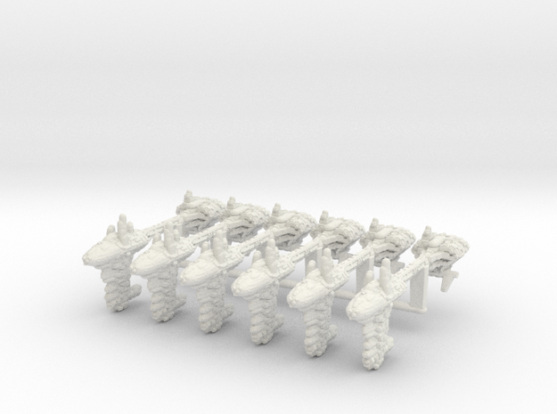 Witte Set 6x Nebulon B Frigate (1/10000) in White Natural Versatile Plastic