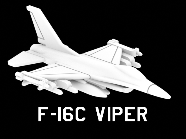 1:400 Scale F-16C Viper (Loaded, Gear Up) in White Natural Versatile Plastic