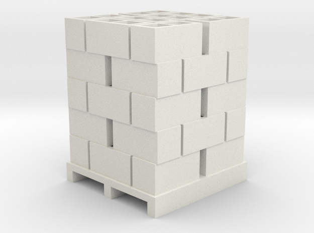 Pallet Of Cinder Blocks Hollow 5 High 1-32 Scale  in White Natural Versatile Plastic