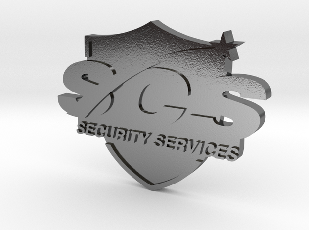 SCS Security Services Pin Rev1 in Polished Silver