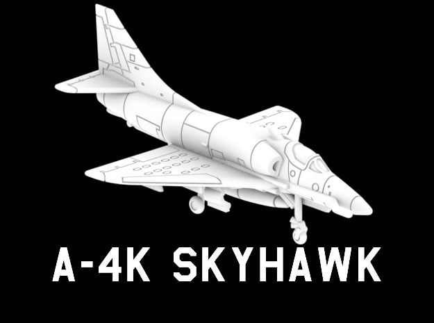 7cm A-4K Skyhawk (Loaded/Gear Up) in White Natural Versatile Plastic: Large