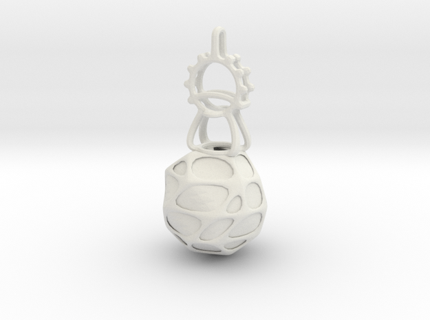 LED Pendant Ornament in White Natural Versatile Plastic
