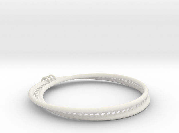 Möbius Snake Bracelet (Large) in White Natural Versatile Plastic