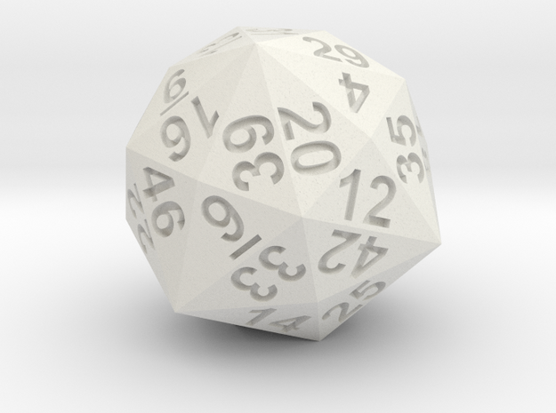 48-side dice in White Natural Versatile Plastic