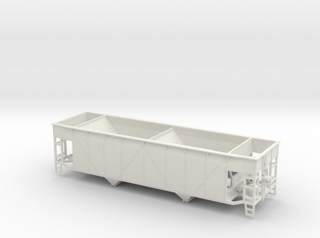 O-Scale 1:48 U-11 Phosphate Hopper in White Natural Versatile Plastic