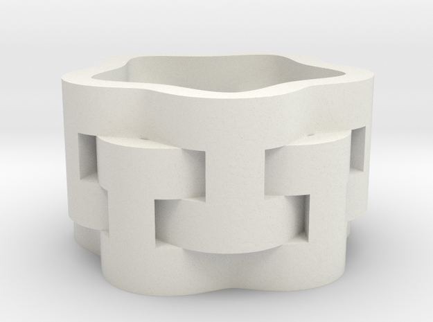 Interlaced Candle Ring in White Natural Versatile Plastic