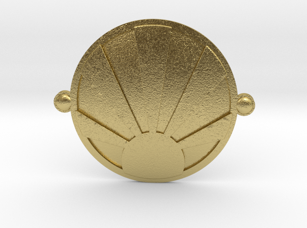 Rising Sun Coin in Natural Brass