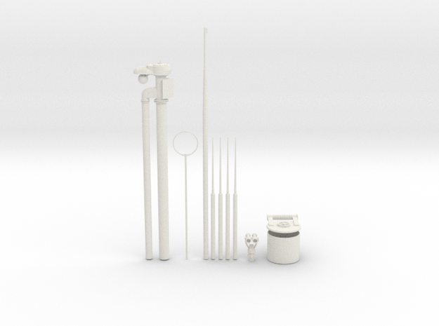 1/20 Uboot XXIII U-2321 Conning Tower Details in White Natural Versatile Plastic
