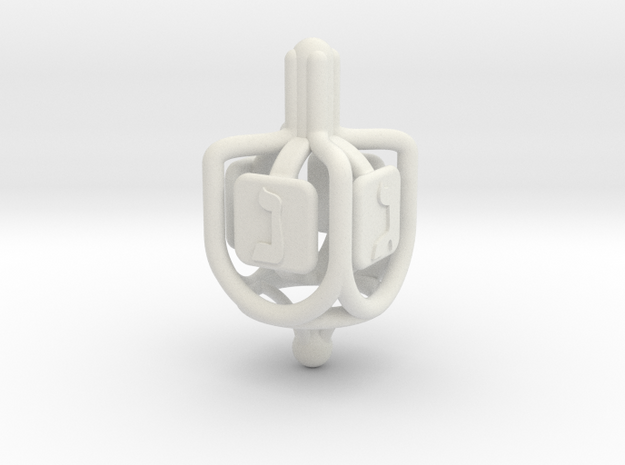 Dreidel - Rings & Pipes - v01 in White Natural Versatile Plastic