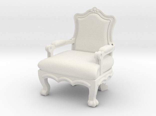1:48 Shabby Chic Side Chair in White Natural Versatile Plastic