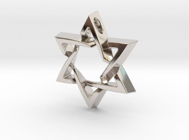Woven Star of David in Rhodium Plated Brass