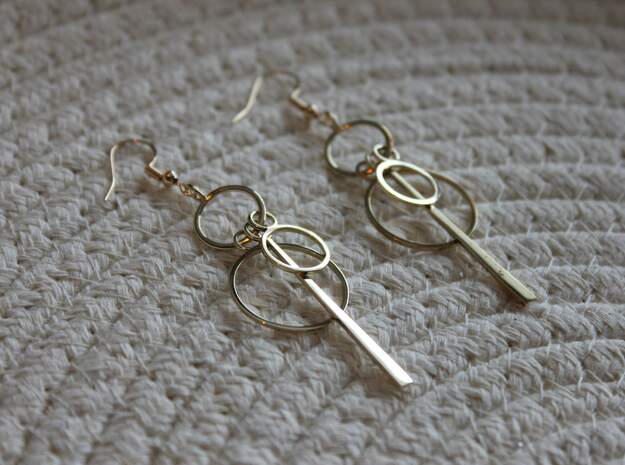 Etta Earrings in Polished Brass (Interlocking Parts)
