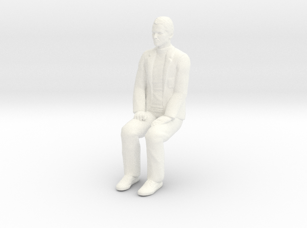 The Prisoner - Patrick McGoohan Seated Custom in White Processed Versatile Plastic